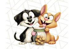 Dog and Cat Friends PNG, Cute Pet Clipart, Funny Animal Art Product Image 4