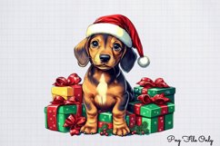Christmas Dachshunds Clipart PNG Product Image 1