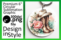 Elegant Keychain Round Design Template , Western Product Image 1