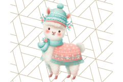 Coral and Aqua Christmas Clipart PNG, Pastel Holiday Art Product Image 4