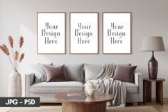 Triple Sofa Frame Mockup PSD Product Image 1