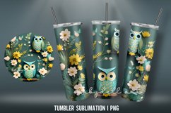 3D Tumbler Wrap Tumbler Sublimation Designs PN|Owl Flowers Product Image 4