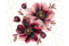 Gothic Floral PNG, Dark Aesthetic Flowers Clipart Print Product Image 4