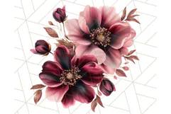 Gothic Floral PNG, Dark Aesthetic Flowers Clipart Print Product Image 4
