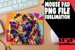 Bright Abstract Dog Mouse Pad Sublimation PNG Product Image 1