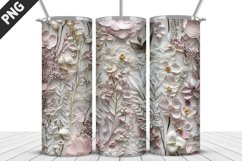 3D Flowers Tumbler Wrap | Sublimation Design | Tumble PNG Product Image 4