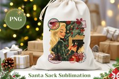 Cartoon Christmas Fireplace Santa Sack, Christmas Gift Bag Product Image 1