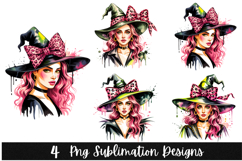 4 Halloween Witch Clipart PNG | Spooky Season Png Product Image 1