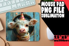 Sublimation Wrap Cute Mouse Pad Cow Pattern PNG Product Image 1