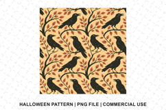 Halloween Crow Pattern Png | Sublimation | Digital Paper Product Image 1