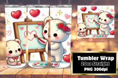 Customizable 20oz Tumbler File , Valentine Bear Product Image 1