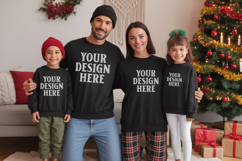 Christmas Family Matching T-Shirt Mockups | Holiday Group Product Image 1