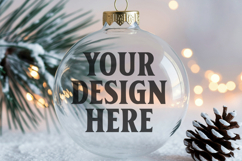 Christmas Acrylic Ornament Mockups | Round Clear Acrylic Orn Product Image 1