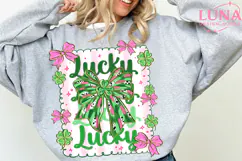 Lucky Shamrock Png, Lucky PNG St Patrick’s Day, Preppy Lucky Product Image 3