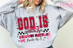 God Is Within Her She Will Not Fall, Coquette Christian Png Product Image 3