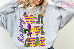 Happy Mardi Gras Png, Crawfish And Coquette Bow Carnival Png Product Image 3