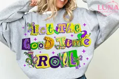 Let The Good Times Roll png, Mardi Gras Bow Fleur De Lis Png Product Image 3