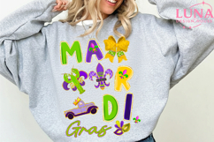 Glitter Mardi Gras PNG, Fleur De Lis Coquette PNG, Carnival Product Image 2