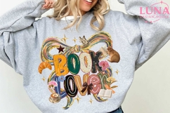 Book Lover Png, Floral Book Png, Reading Png, Bookworm Png Product Image 2