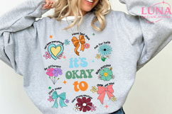 it's okay to boho floral png, flowers png, motivational png Product Image 5
