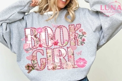 Book Girl Png, Girly Reading PNG, Doodle Book Lover Png Product Image 2