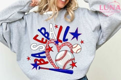 Preppy Baseball Mama Bow Glitter Png, Baseball Game Day Png Product Image 2