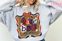 Baseball Mama PNG, Sports Mom Shirt Design, Baseball Bow Product Image 3