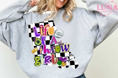 Life Of A Throw Girl Png, Mardi Gras Png, Coquette Bow Png Product Image 3