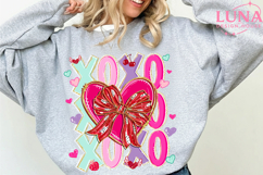 XOXO Png, Valentine's Day Png, Coquette Bow Png, Preppy Png Product Image 3