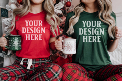 Bella Canvas 3001 Christmas Couple Mockup ,3001 Couple Mock Product Image 1