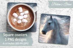 Christmas horse coaster|Square coaster sublimation| Bundle Product Image 3