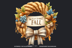 Cozy Autumn Wreaths - Boho Farmhouse Fall Clipart PNG Product Image 3