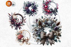 Cozy Autumn Wreaths - Boho Farmhouse Fall Clipart PNG Product Image 7