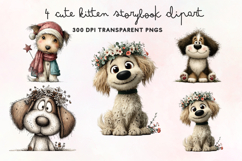 Cute Watercolor Dogs Clipart PNG Product Image 1