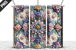 3D Flowers Tumbler Wrap | Sublimation Design | Tumble PNG Product Image 5