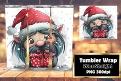 Winter Gnome Wrap 20oz Watercolor Tumbler Sublimation Product Image 1