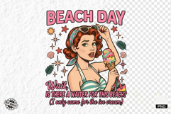Funny Vintage Summer Beach Girl Clipart Product Image 1
