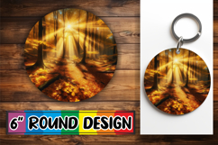 Timeless Round Coasters Design PNG, Autumn Product Image 1