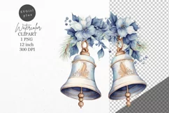 Christmas clipart, Bells clipart, Blue Christmas Product Image 1
