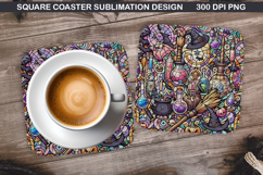 Halloween Coaster Sublimation, Halloween Coaster PNG Product Image 1