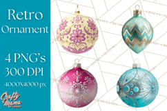 Retro Ornament Clipart PNG, Vintage Christmas Clip Art Product Image 1