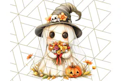 Spooky Cute Halloween Gnome PNG Clipart, Witch Ghost Bat Product Image 4