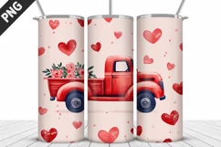 Truck With Hearts Tumbler Wrap| Valentine's Day Tumbler Wrap Product Image 4