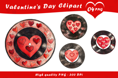 Valentine Heart Vinyl Record Music Love Clipart PNG Product Image 1