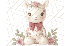 Pink Floral Stuffed Animal Clipart PNG, Cute Stuffed Animals Product Image 4