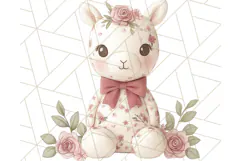Pink Floral Stuffed Animal Clipart PNG, Cute Stuffed Animals Product Image 4