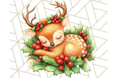 Vintage Christmas Clipart PNG, Cute Animals Holiday Elements Product Image 4