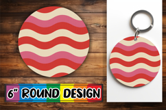 Radiant Round Sublimation Coasters, Valentine's Pattern Product Image 1