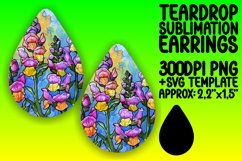 Bright Floral Teardrop Earring Design Product Image 1