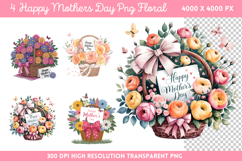 Happy Mothers Day Floral PNG Product Image 1